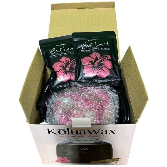 NWT KoluaWax Premium Waxing Kit‎ + 2-Pack Hard Wax Beads Black/Pink - Picture 2 of 5